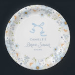 Garden Blue Floral Bridal Shower Papieren Bordje<br><div class="desc">These blue floral bridal shower paper plates feature soft blooms and a delicate bow for a charming party table detail. Perfect for serving desserts,  brunch bites,  or appetizers while keeping your bridal shower theme beautifully coordinated.</div>