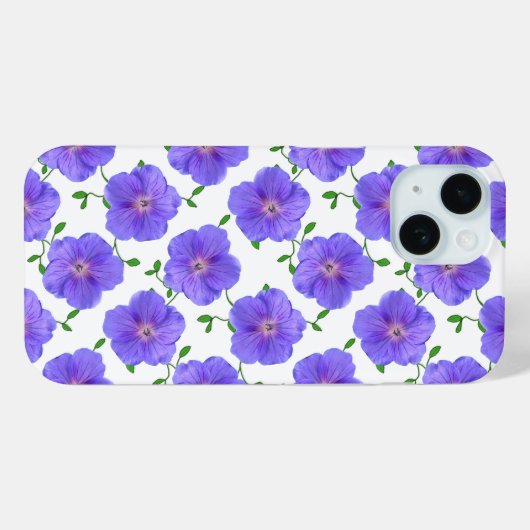 Garden Blue Geranium Flower op elke kleur Case-Mate iPhone Case (Achterkant (horizontaal))