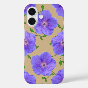Garden Blue Geranium Flower op elke kleur iPhone 16 Hoesje