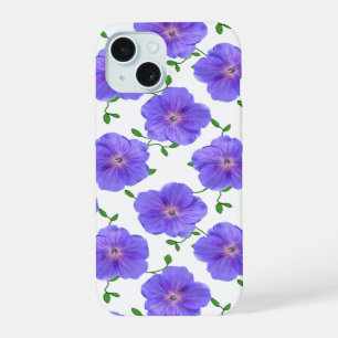 Garden Blue Geranium Flower op elke kleur iPhone 15 Case