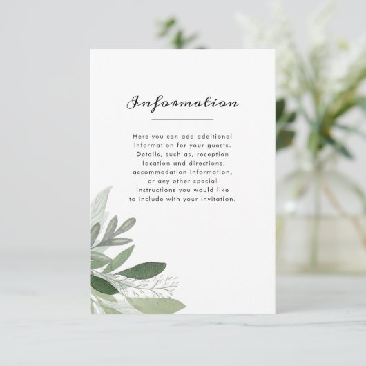 Garden Blush Informatie Kaart (Staand voorkant)