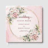 Garden Blush Pink Floral Eucalyptus Guest Book  Gastenboek (Voorkant)