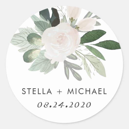 Garden Blush Round Sticker (Voorkant)