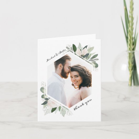 Garden Blush Thank You Note Card Bedankkaart (Voorkant)