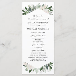 Garden Blush Wedding Programme Programmakaart