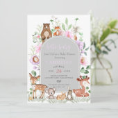 Garden Boho Arch Enchanted Baby shower Invitation Kaart (Staand voorkant)