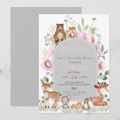 Garden Boho Arch Enchanted Baby shower Invitation Kaart (Voorkant / Achterkant)
