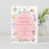 Garden Boho Arch Enchanted Fairy Eerste Verjaardag Kaart (Staand voorkant)