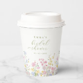 Garden Boho Wildflowers Bridal shower Papieren Bekers (Voorkant)