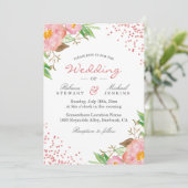 Garden Botanische Floral Polka Dots Chic Wedding Kaart (Staand voorkant)