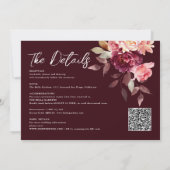 Garden Bourgondië Script kalligrafie Foto bruiloft Kaart (Achterkant)