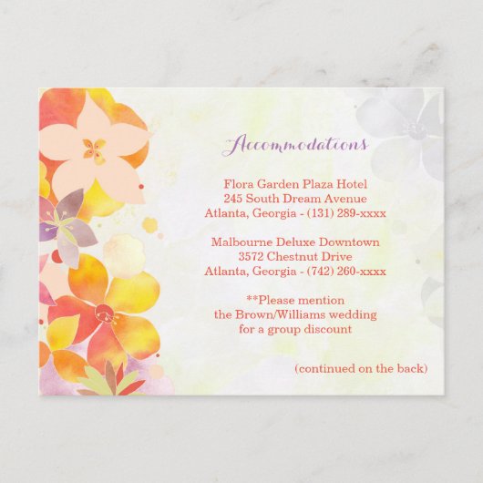 Garden Breeze Wedding Accommodations Directions Briefkaart (Voorkant)