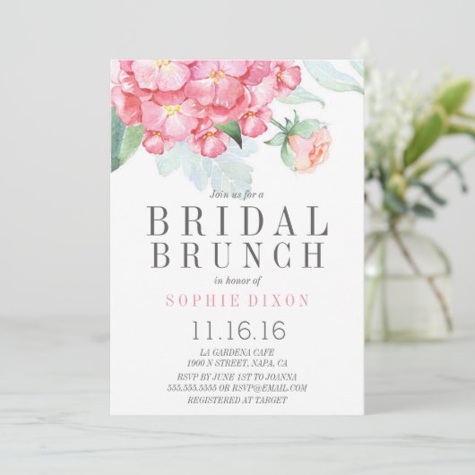 Garden Bridal Brunch Party Uitnodiging (Staand voorkant)