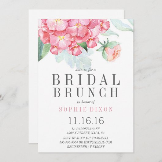 Garden Bridal Brunch Party Uitnodiging (Voorkant / Achterkant)