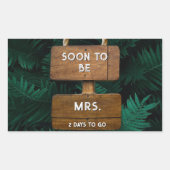Garden Bridal Shower Green Botanical and Wood Prop Rechthoekige Sticker (Voorkant)