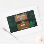 Garden Bridal Shower Green Botanical and Wood Prop Rechthoekige Sticker (Envelop)