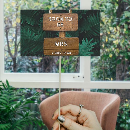 Garden Bridal Shower Green Botanical and Wood Prop Rechthoekige Sticker
