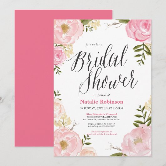 Garden Bridal Shower Kaart (Voorkant / Achterkant)