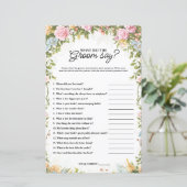 Garden Bridal Shower What did the Groom Say Game (Staand voorkant)