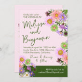 Garden bruiloft Noemische roze bloemen Kaart (Voorkant / Achterkant)