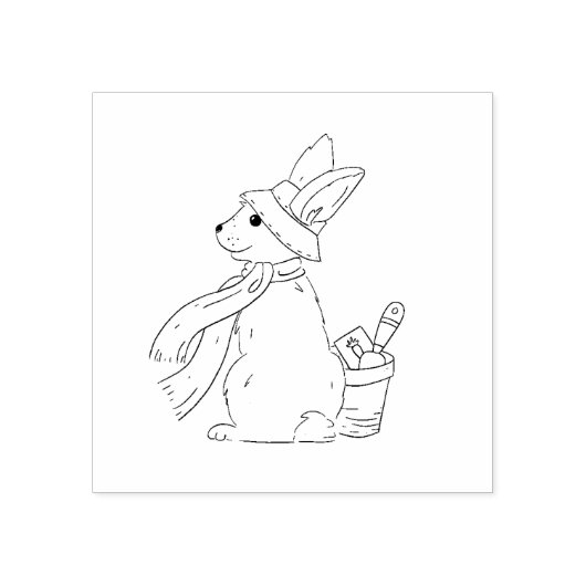 Garden Bunny Rubber Stamp Rubberstempel (Afrduk)