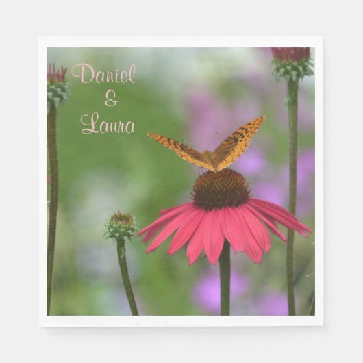 Garden Butterfly Wedding Servet (Voorkant)