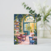 Garden Cafe | Botanical Watercolor Painting Briefkaart (Staand voorkant)