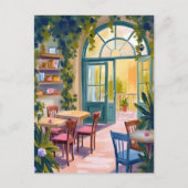 Garden Cafe | Botanical Watercolor Painting Briefkaart (Voorkant)