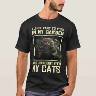 Garden Cat Kitten Gardening Landscaping Gardener T-shirt