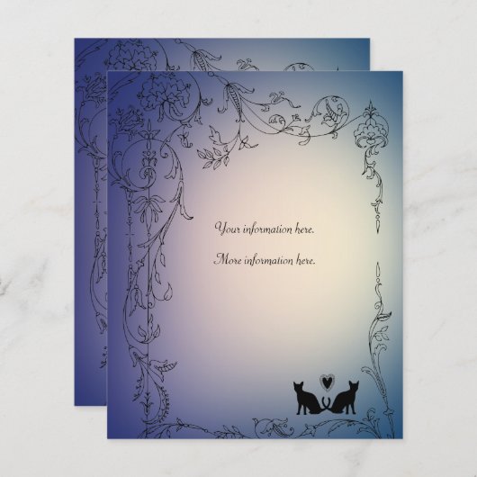 Garden Cat Lovers Wedding Insert (Voorkant / Achterkant)