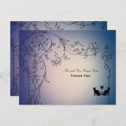 Garden Cats Dank u gepersonaliseerd met enveloppen Bedankkaart (Voorkant / Achterkant)