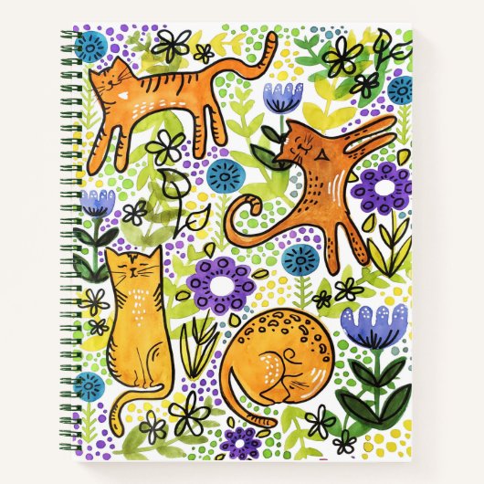Garden Cats Sketchpad Notitieboek (Voorkant)