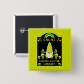 Garden Center Gnome Vierkante Button 5,1 Cm (Voorkant /achterkant)