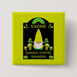 Garden Center Gnome Vierkante Button 5,1 Cm