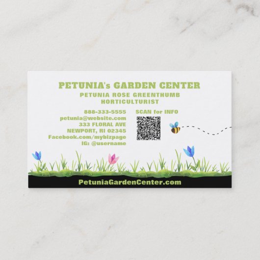 *~* Garden Center Nursery Horticulturist Modern  Visitekaartje (Achterkant)