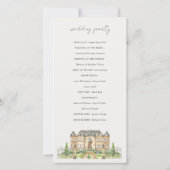 Garden Chateau Waterverf Wedding Program Card Bedankkaart (Achterkant)