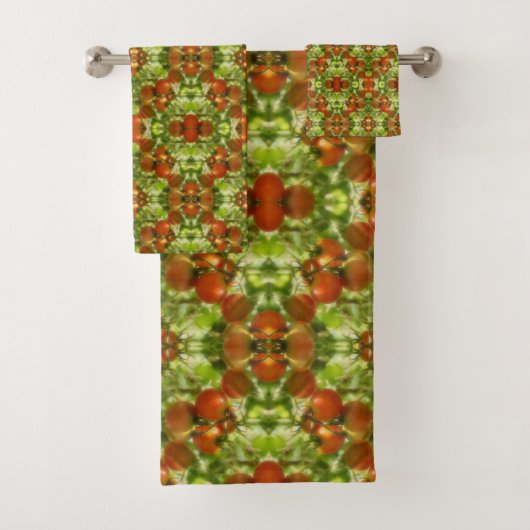 Garden Cherry Tomaten Natuur Abstract Bad Handdoek (Insitu)