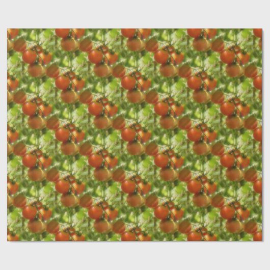 Garden Cherry Tomates Natuur Pattern Cadeaupapier (Vlak)
