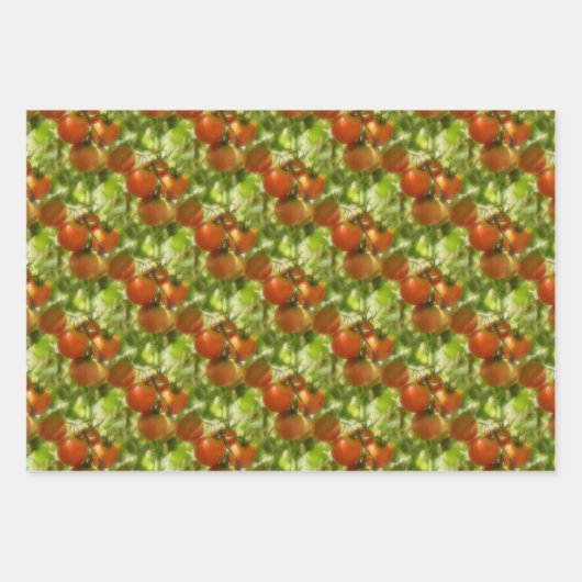 Garden Cherry Tomates Natuur Pattern   Inpakpapier Vel (Voorkant)