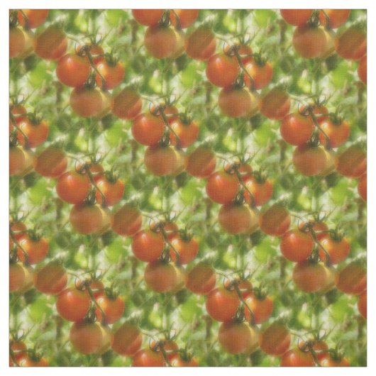 Garden Cherry Tomates Natuur Pattern Stof (Swatch)