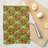 Garden Cherry Tomates Natuur Pattern Theedoek (Quarter Fold)