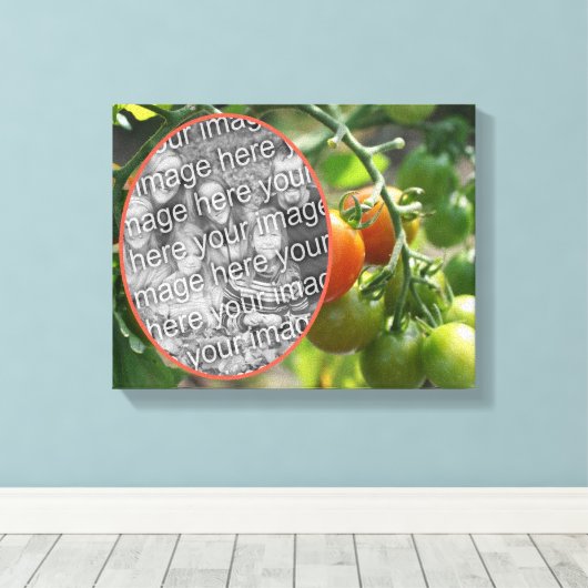 Garden Cherry Tomatoes Creëer Uw eigen foto Canvas Afdruk (Insitu (Houten vloer))