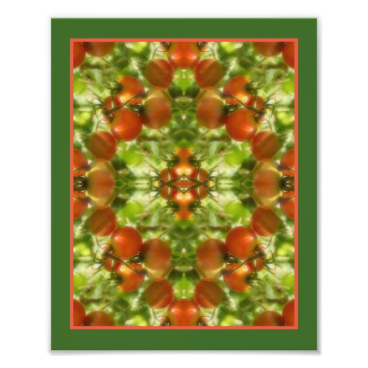 Garden Cherry Tomatoes Natuur Mirror Abstract 8x10 Foto Afdruk (Voorkant)
