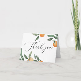 Garden Citrus Bruiloft. Toscaanse Zomer Oranje Sch Bedankkaart