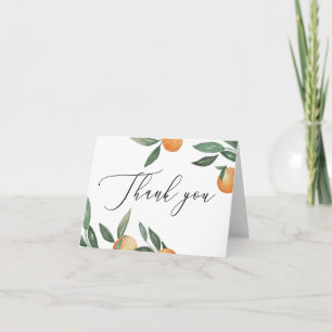 Garden Citrus Bruiloft. Toscaanse Zomer Oranje Sch Bedankkaart