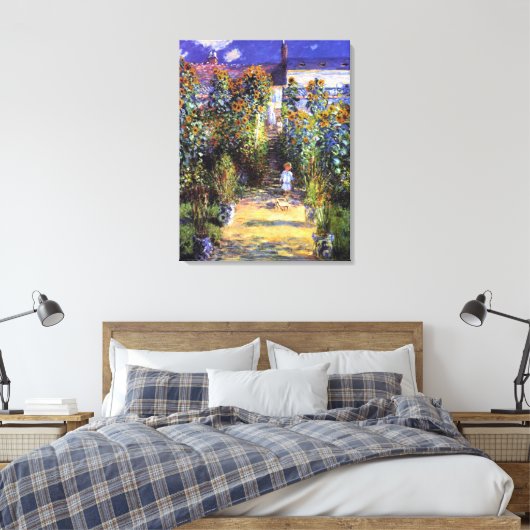 Garden Claude Monet Summer Sunflower Flowers Canvas Afdruk (Insitu (Slaapkamer))