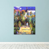 Garden Claude Monet Summer Sunflower Flowers Canvas Afdruk (Insitu (Houten vloer))