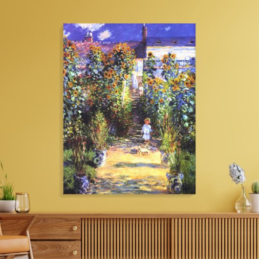 Garden Claude Monet Summer Sunflower Flowers Canvas Afdruk (Insitu (Woonkamer))