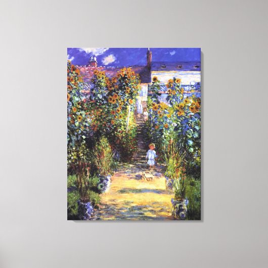 Garden Claude Monet Summer Sunflower Flowers Canvas Afdruk (Voorkant)