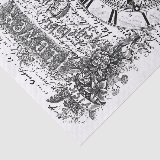 Garden Clock Tissuepapier (Detail)